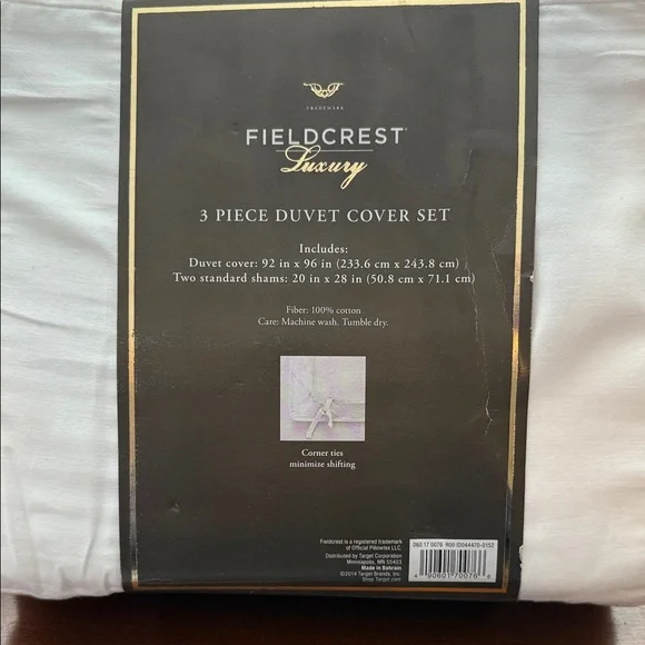 Fieldcrest Luxury Cream and Green Duvet Cover Set - Picture 2 of 3